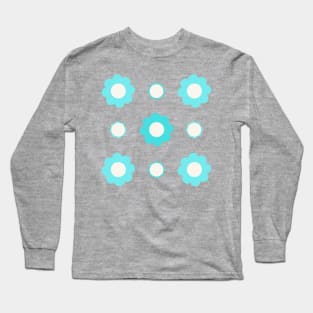 Blue and cream flowers Long Sleeve T-Shirt